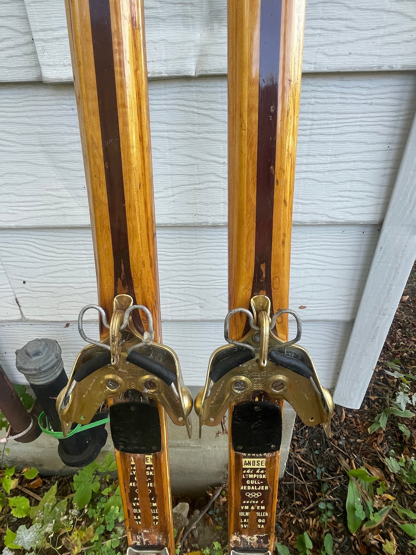 BARGAIN BIN!!! - 210cm Landsem Early 1970s Wood Cross-Country Racing Skis - NORWAY - "Plastrelagt" Base