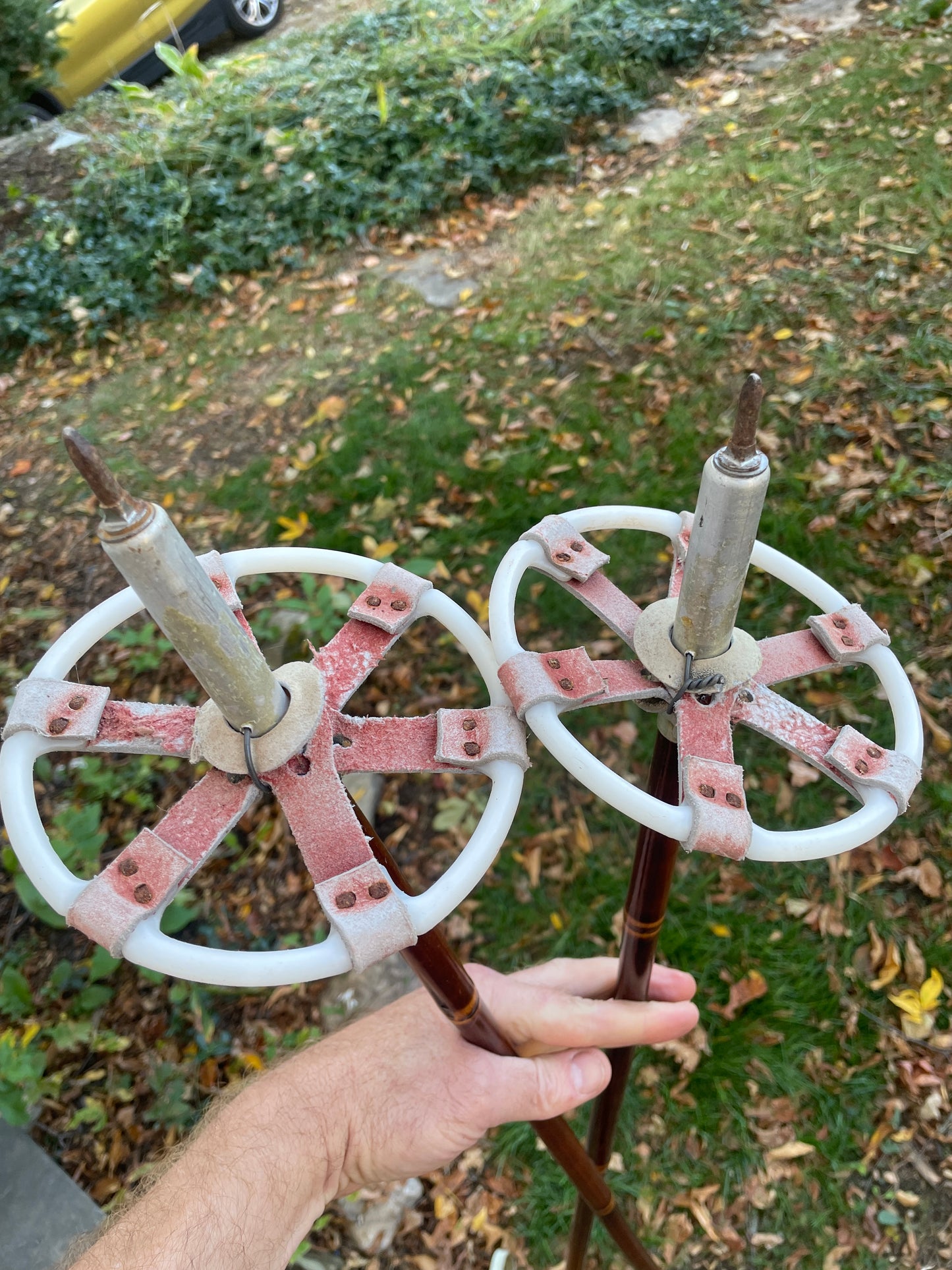 135cm Karhu Bamboo Cross-Country Ski Poles from FINLAND - 1960s - BEAUTIFUL!!!