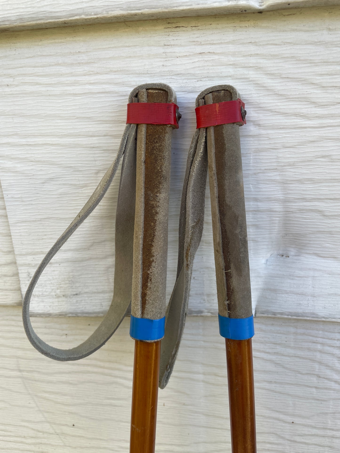 135cm Järvinen Bamboo Cross-Country Ski Poles - 1960s - New Baskets!!! UUSI UUSI UUSI
