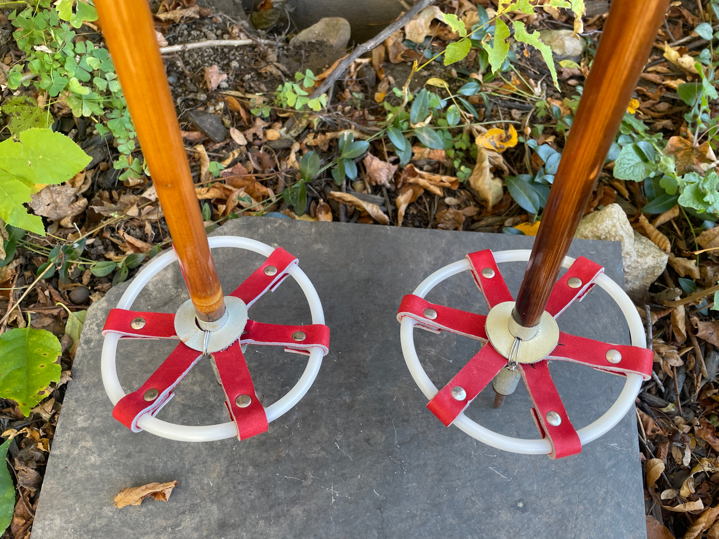 135cm Järvinen Bamboo Cross-Country Ski Poles - 1960s - New Baskets!!! UUSI UUSI UUSI