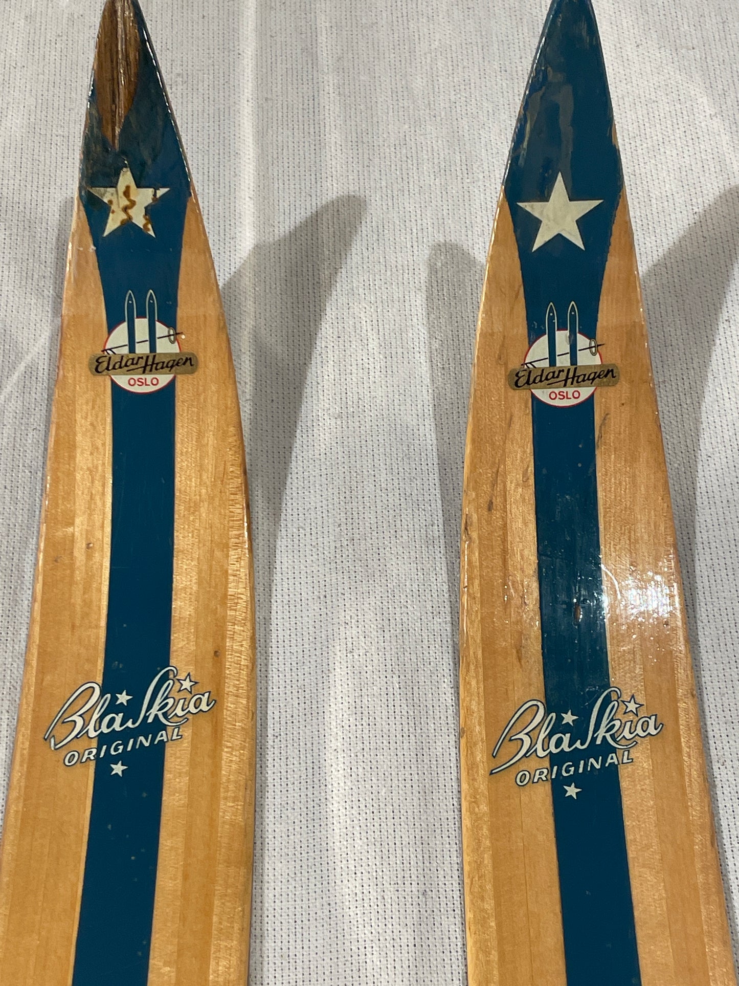 215cm Blå-Skia Wood Nordic Racing Skis - "Perma-Gli" Base - Nicely Maintained!
