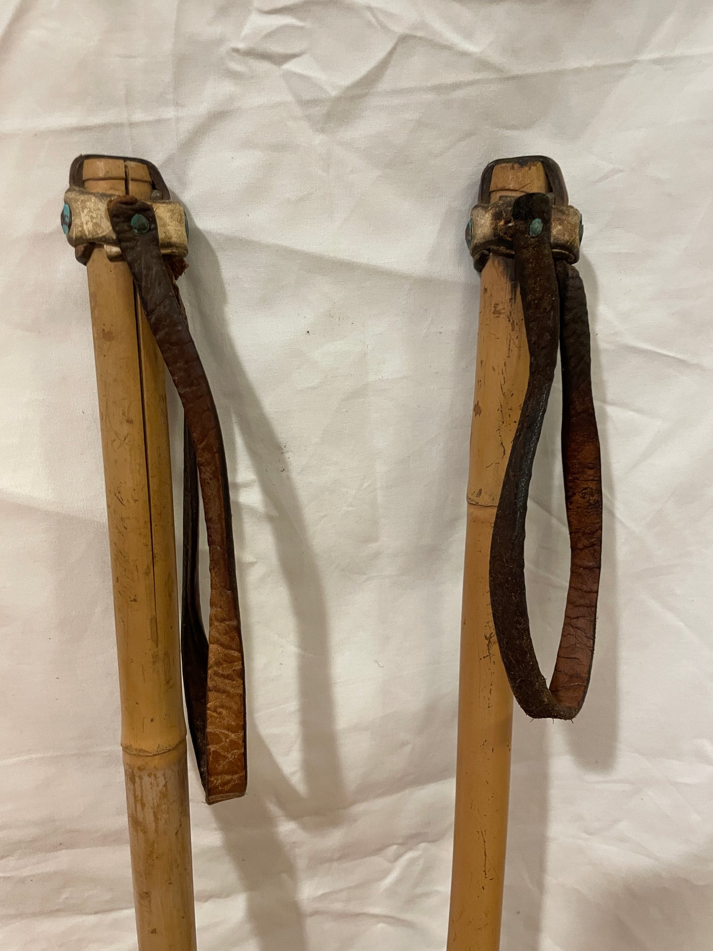 140cm Vintage Norwegian Bamboo Cross-Country Ski Poles - NICE EXAMPLE!