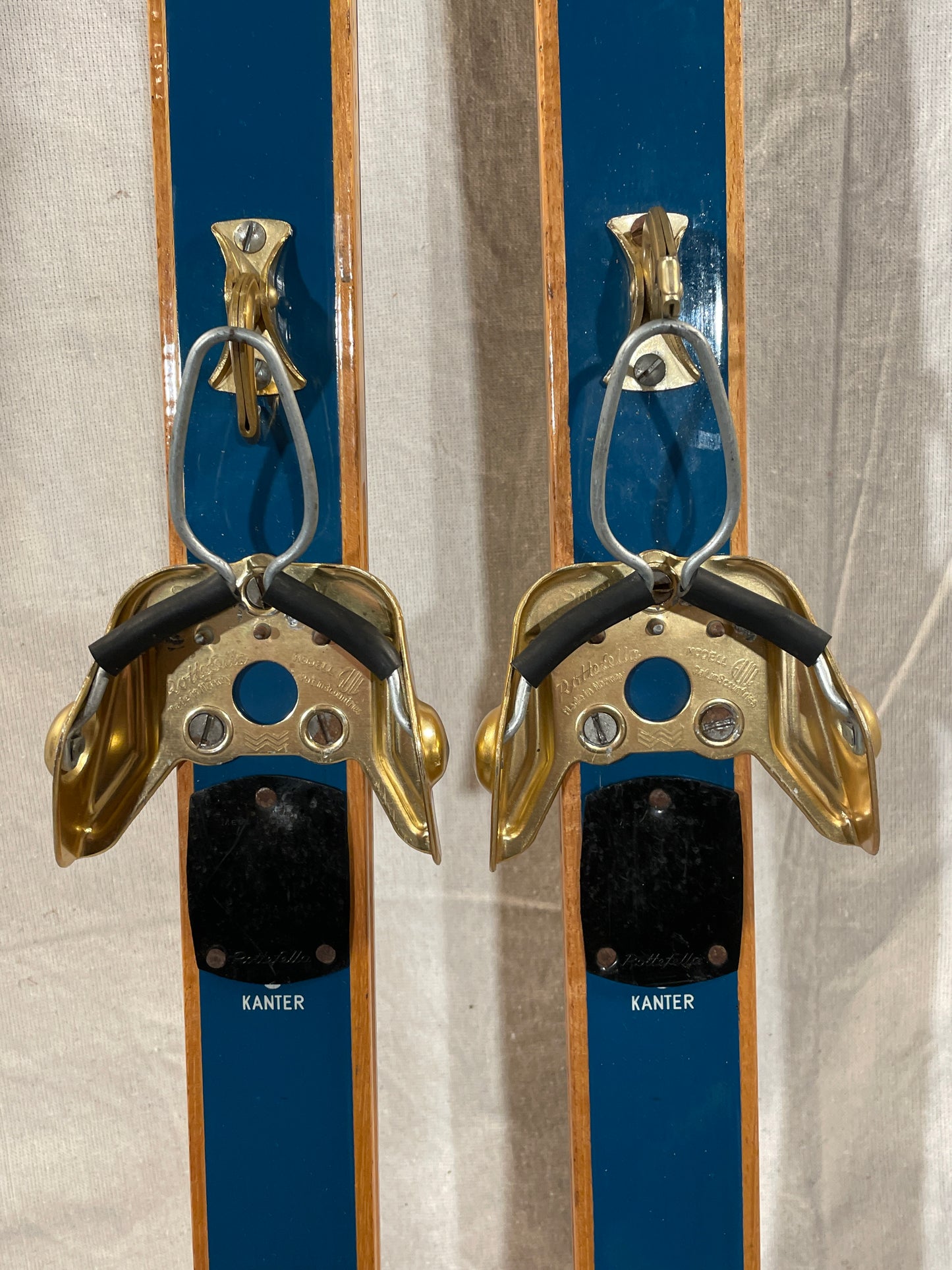 195cm Blå-Skia Wood "Tur-Langrenn" Light Touring Cross-Country Skis - Early 70s - TIMEPIECE!!!!