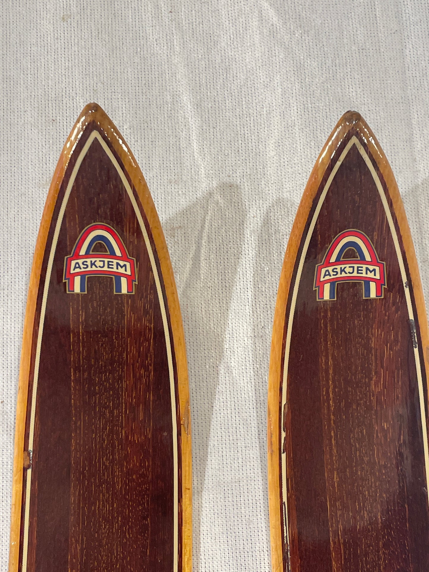 195cm Askjem "Kurant Tur Ski" Wood Cross-Country Touring Skis - BEAUTIFUL - 1960s