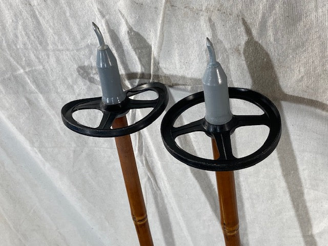 150cm Sparta (Norway) Bamboo Cross-Country Ski Poles - Early 1970s - Rare Length!