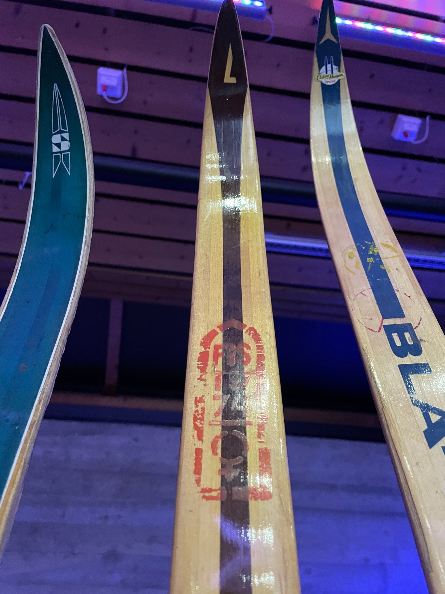 BARGAIN BIN!!! - 210cm Landsem Early 1970s Wood Cross-Country Racing Skis - NORWAY - "Plastrelagt" Base