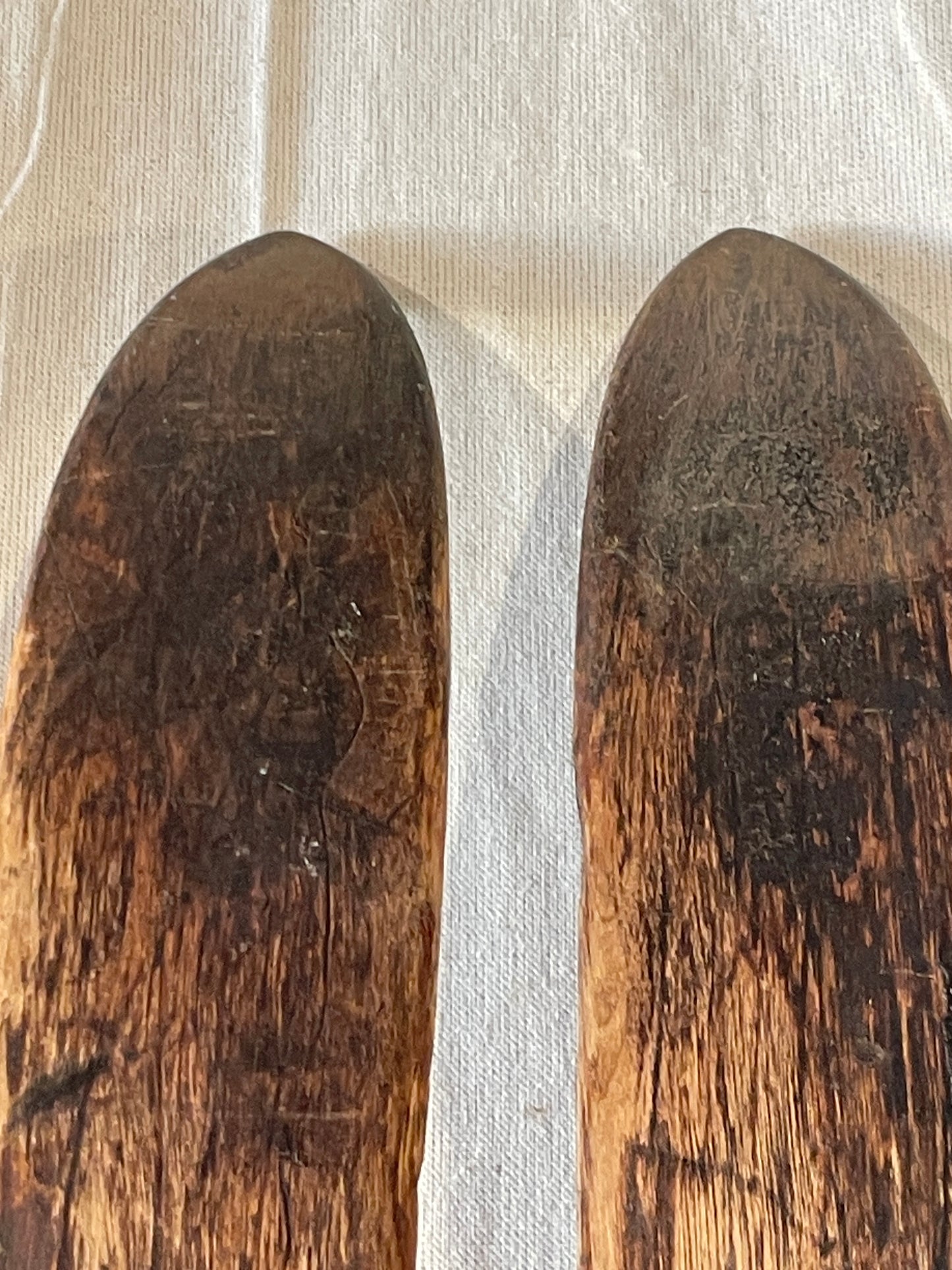 215cm SOLID WOOD Lampinen Vintage Cross-Country Skis from FINLAND - 1940s