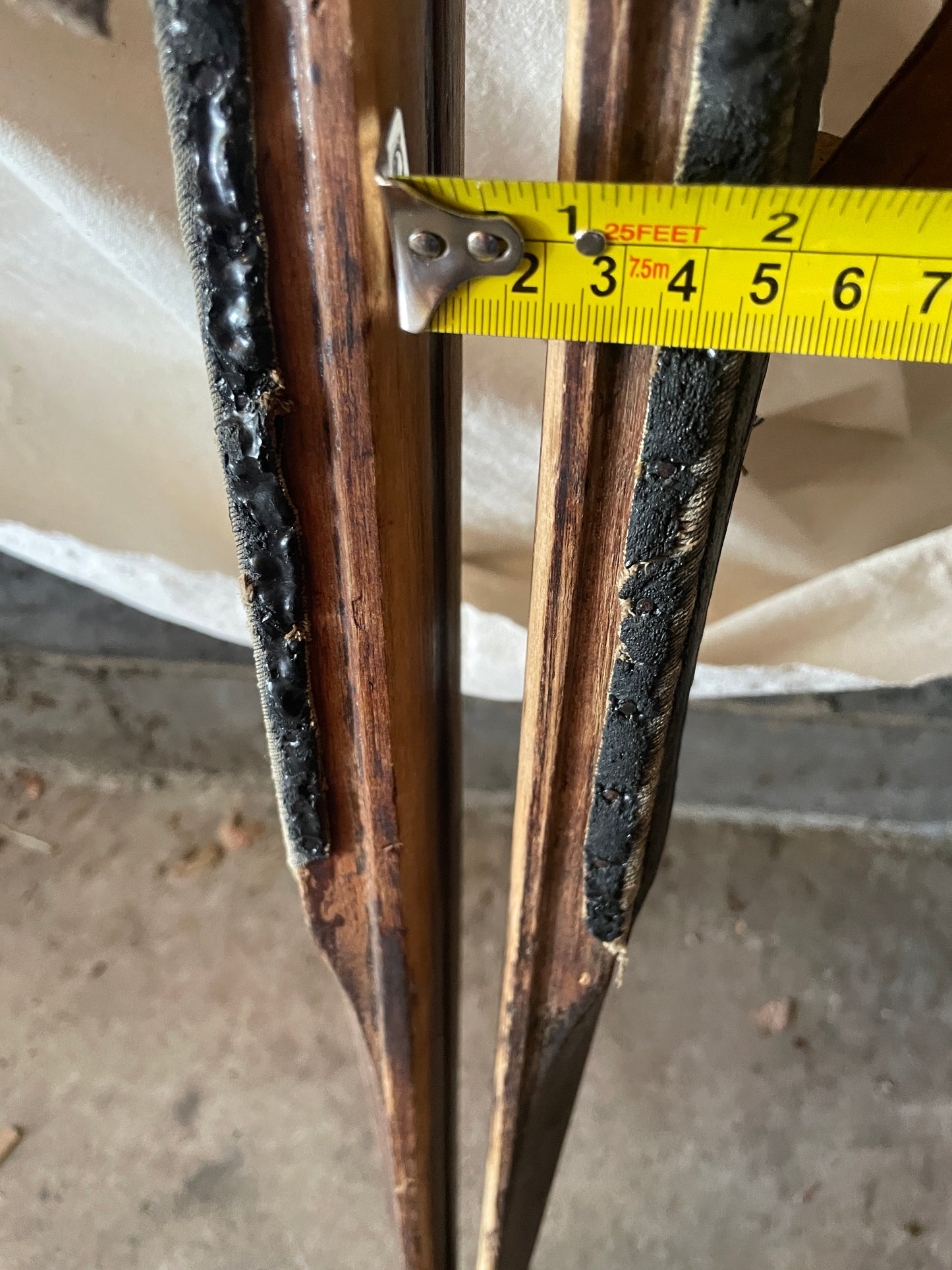 215cm SOLID WOOD Lampinen Vintage Cross-Country Skis from FINLAND - 1940s