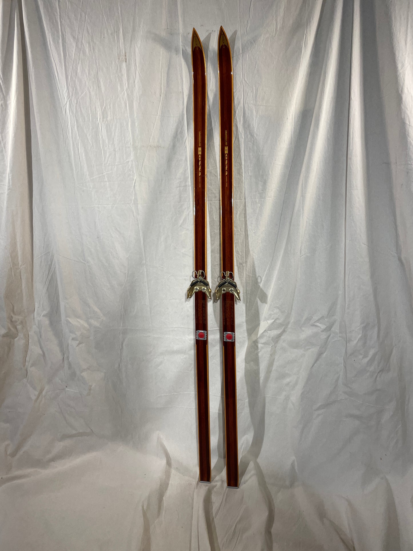 195cm Bonna 2000 Wood Cross-Country Skis - Early 1970s - from NORWAY!