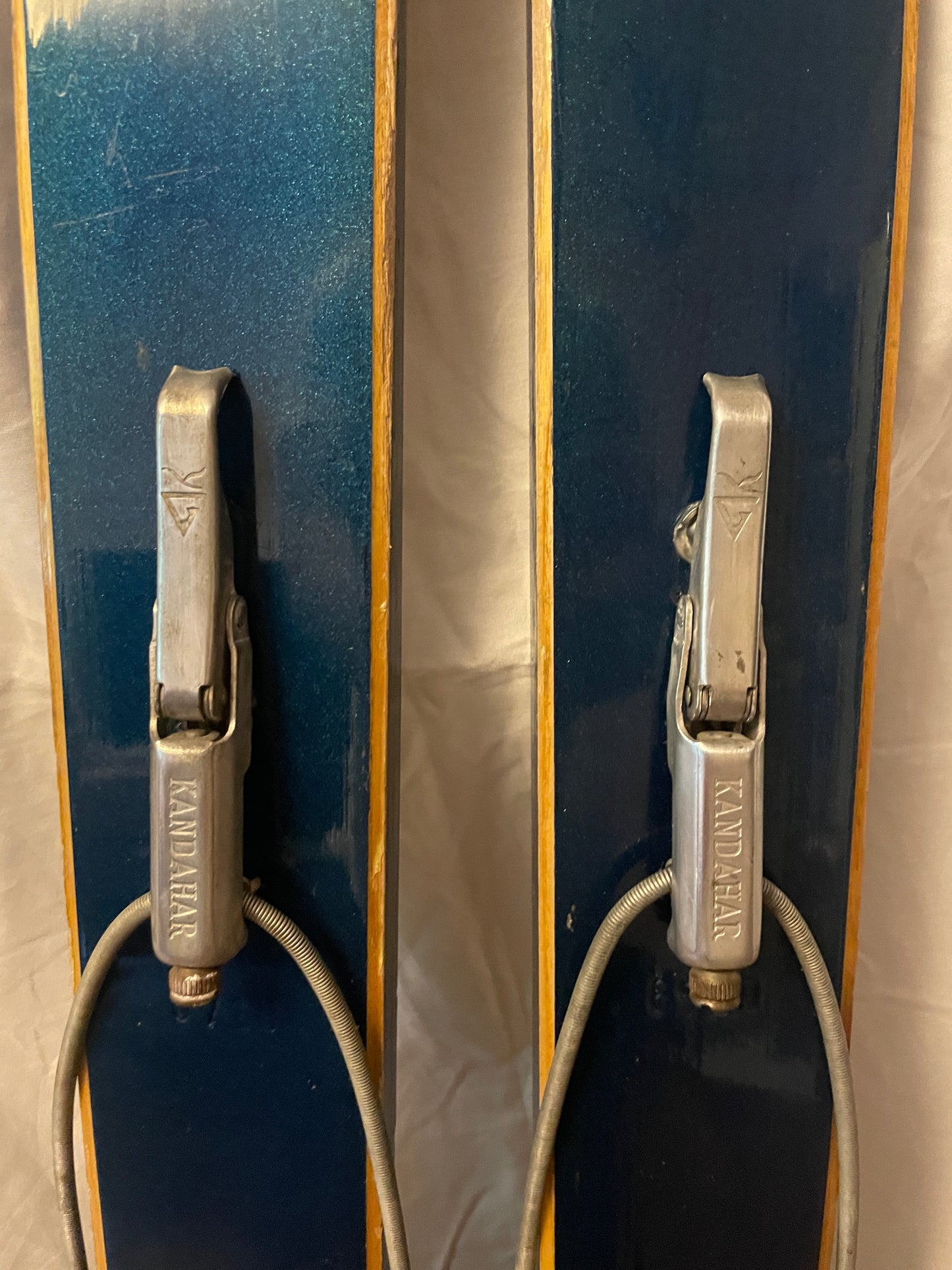 200cm Gravdal Norwegian Wood Jumping Skis from 1960s - FAR OUT COLOUR!!!