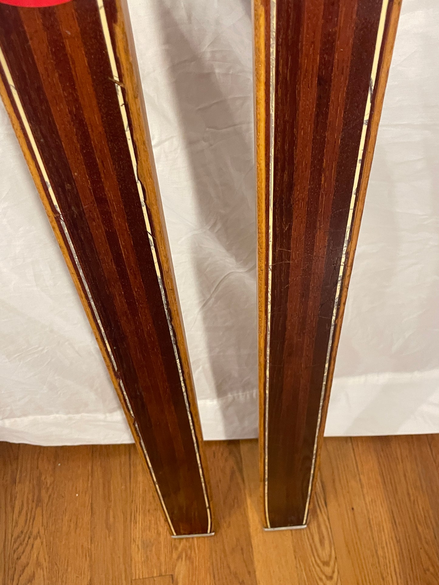 215cm Bonna of Norway 1960s Wood and Metal-Edge "Fjellski"