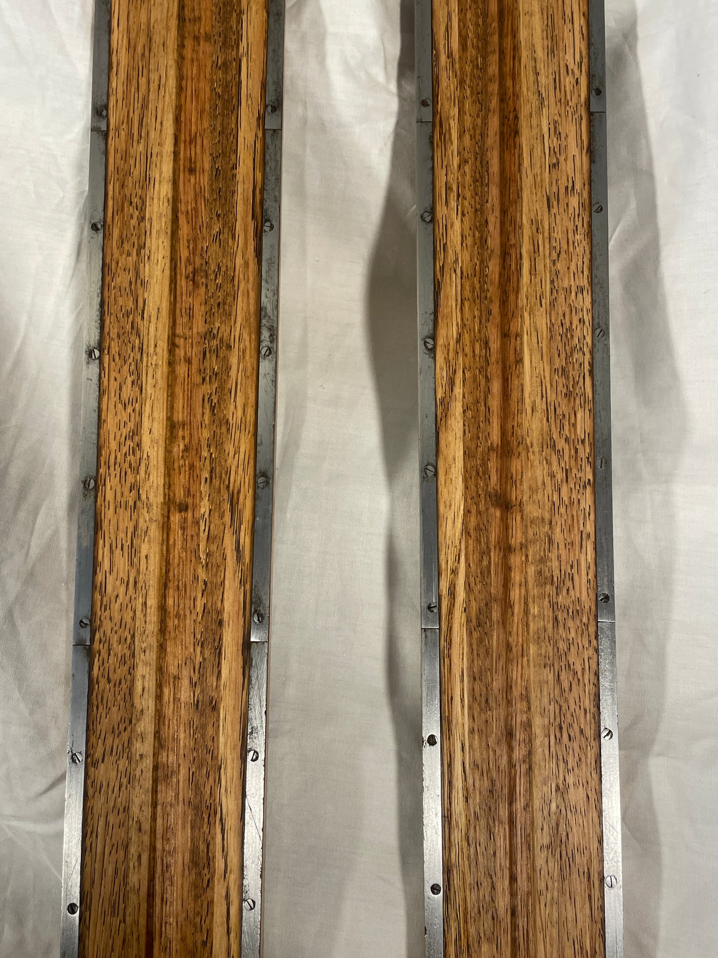 215cm Bonna of Norway 1960s Wood and Metal-Edge "Fjellski"