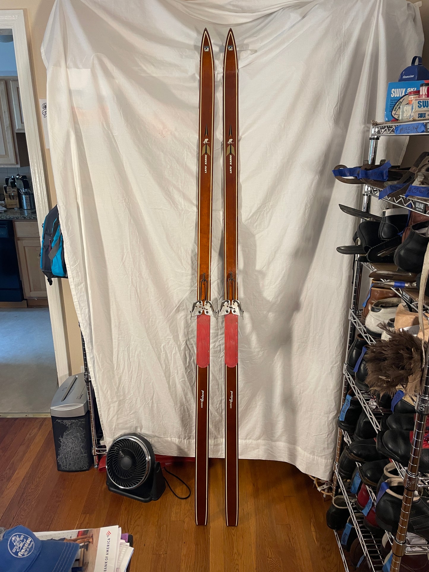 200cm Karhu "Latu" Wood Cross-Country Skis - Finland - Early 1970s