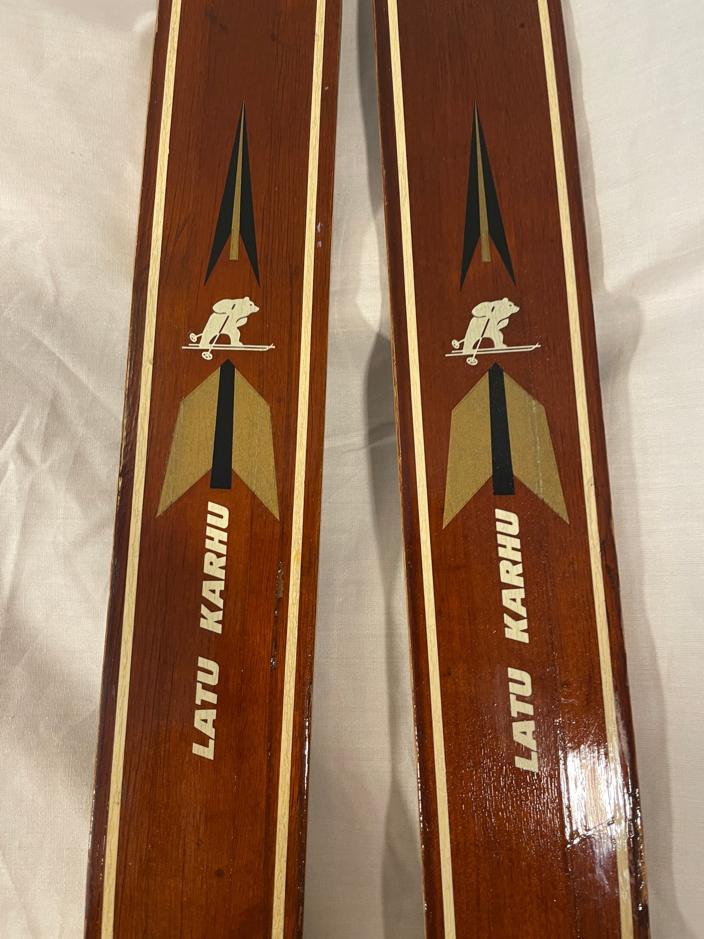 200cm Karhu "Latu" Wood Cross-Country Skis - Finland - Early 1970s