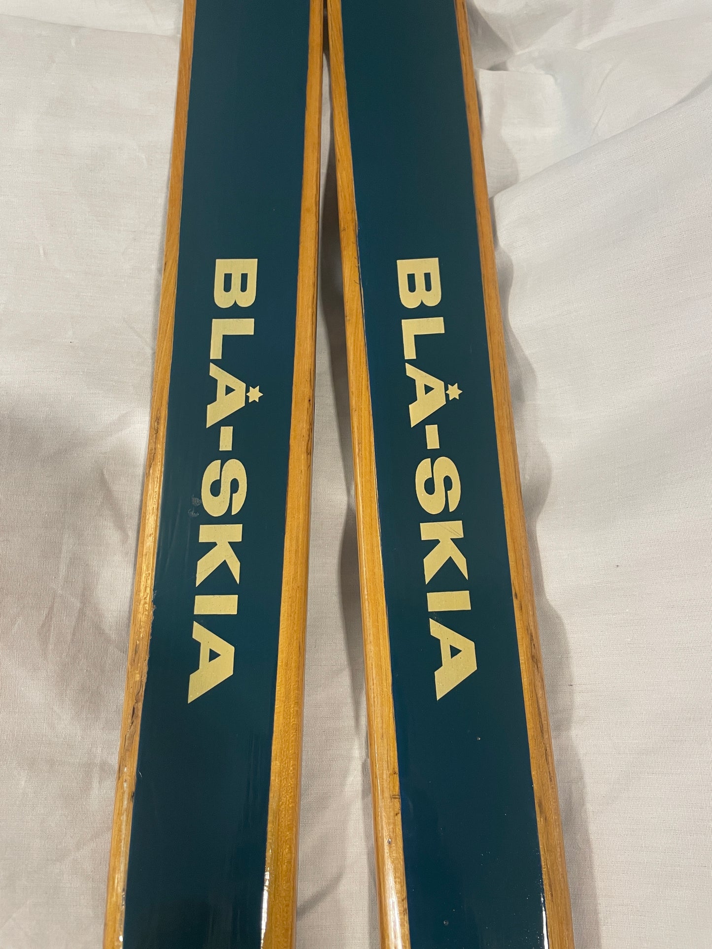 210cm Blå-Skia Wood "Tur-Langrenn" Light Touring Cross-Country Skis - Early 70s - TIMEPIECE!!!!