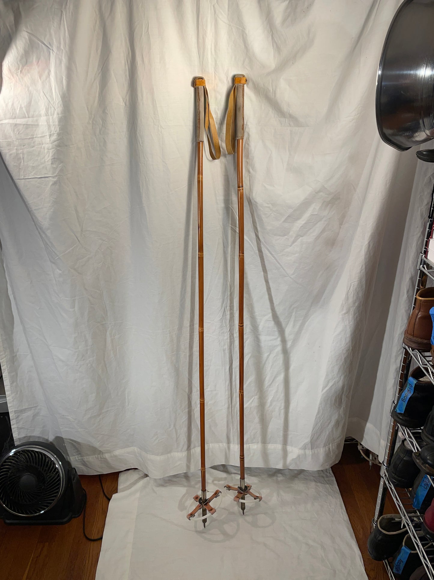 140cm Karhu Bamboo Cross-Country Ski Poles from FINLAND - 1960s