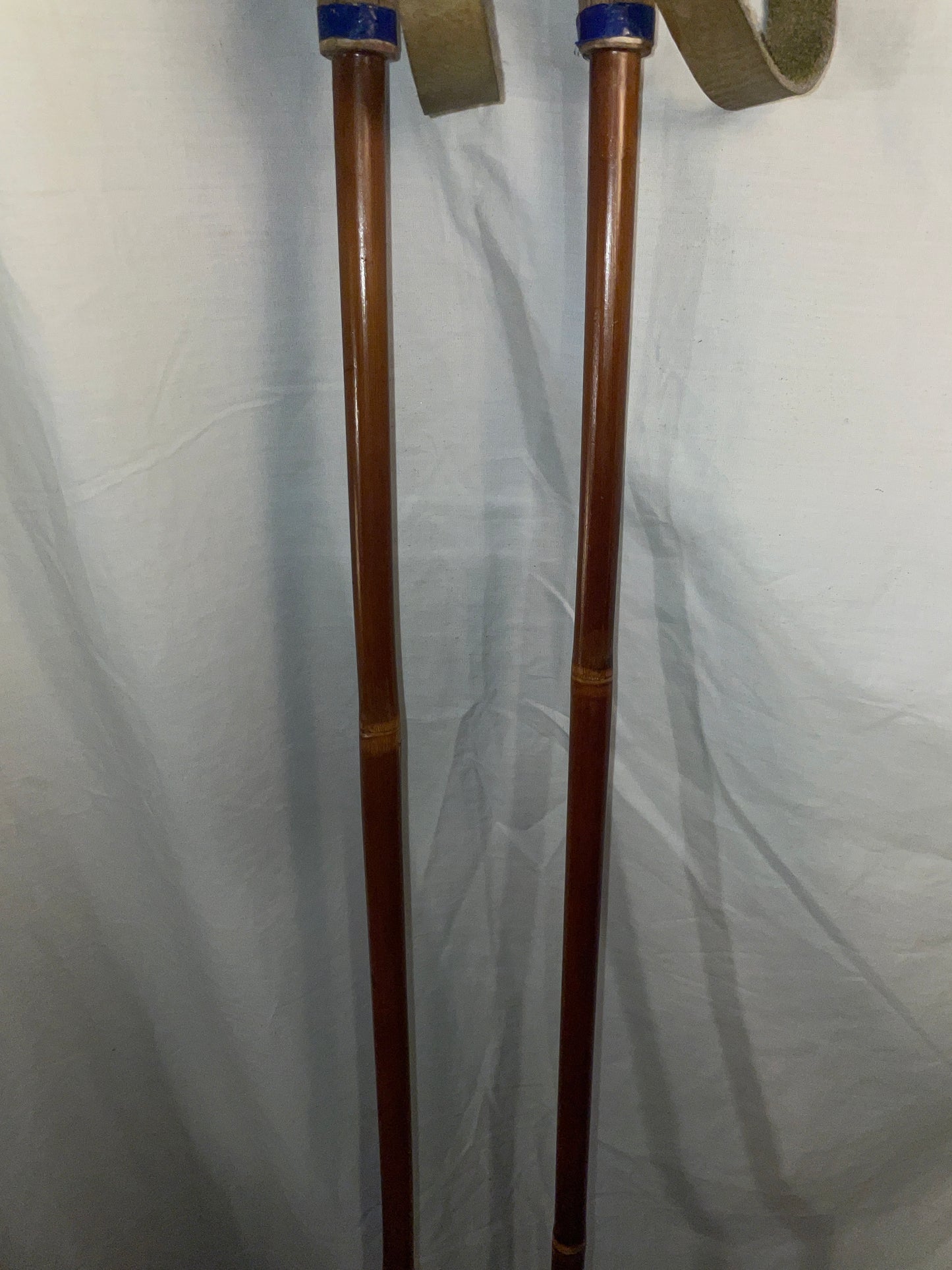 135cm CORK-Handled Bamboo Poles Beautiful Leather Baskets Müller Switzerland