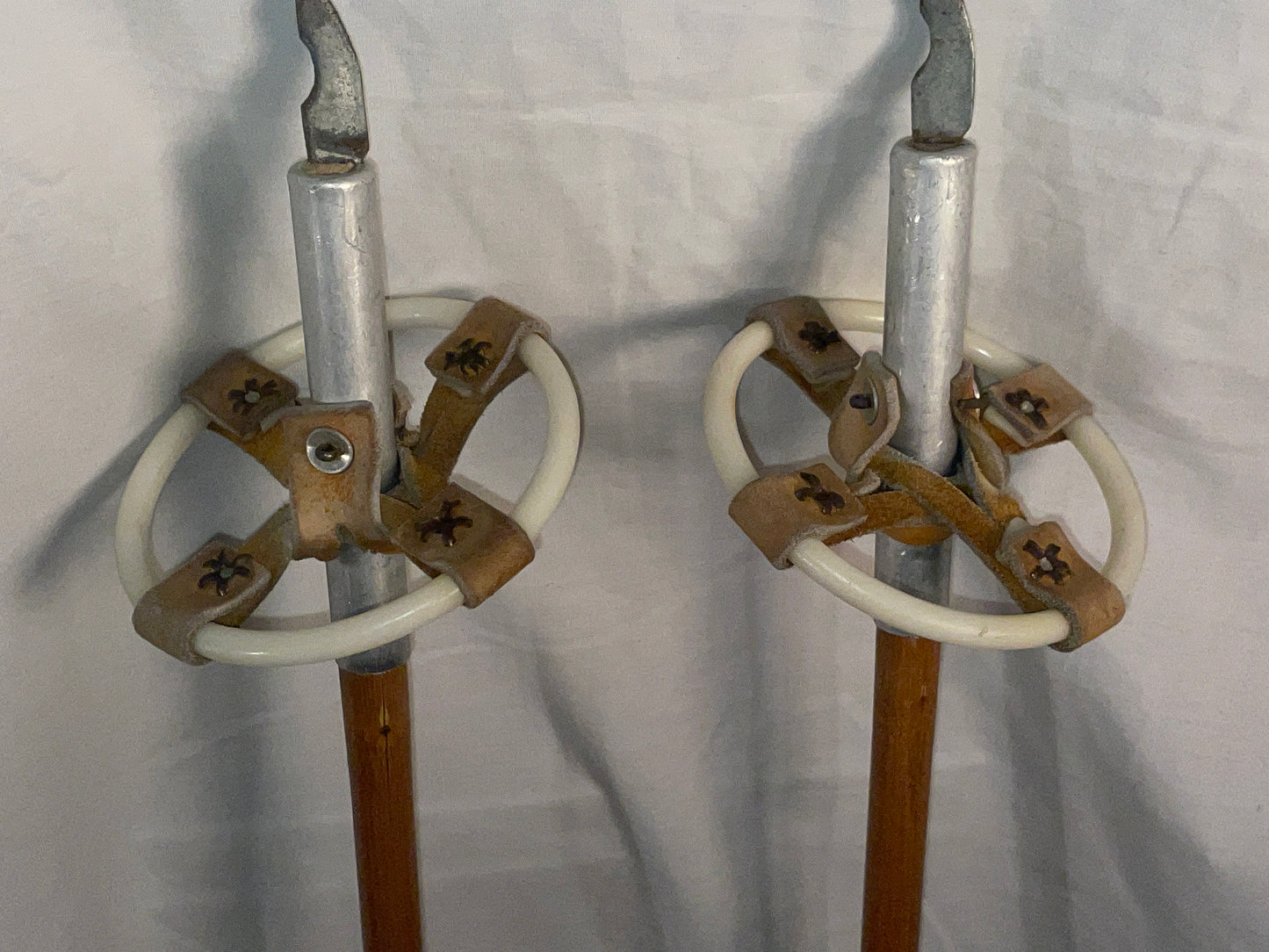 130cm Norwegian Bamboo Cross-Country Ski Poles - Leather Baskets - "Quality Product"