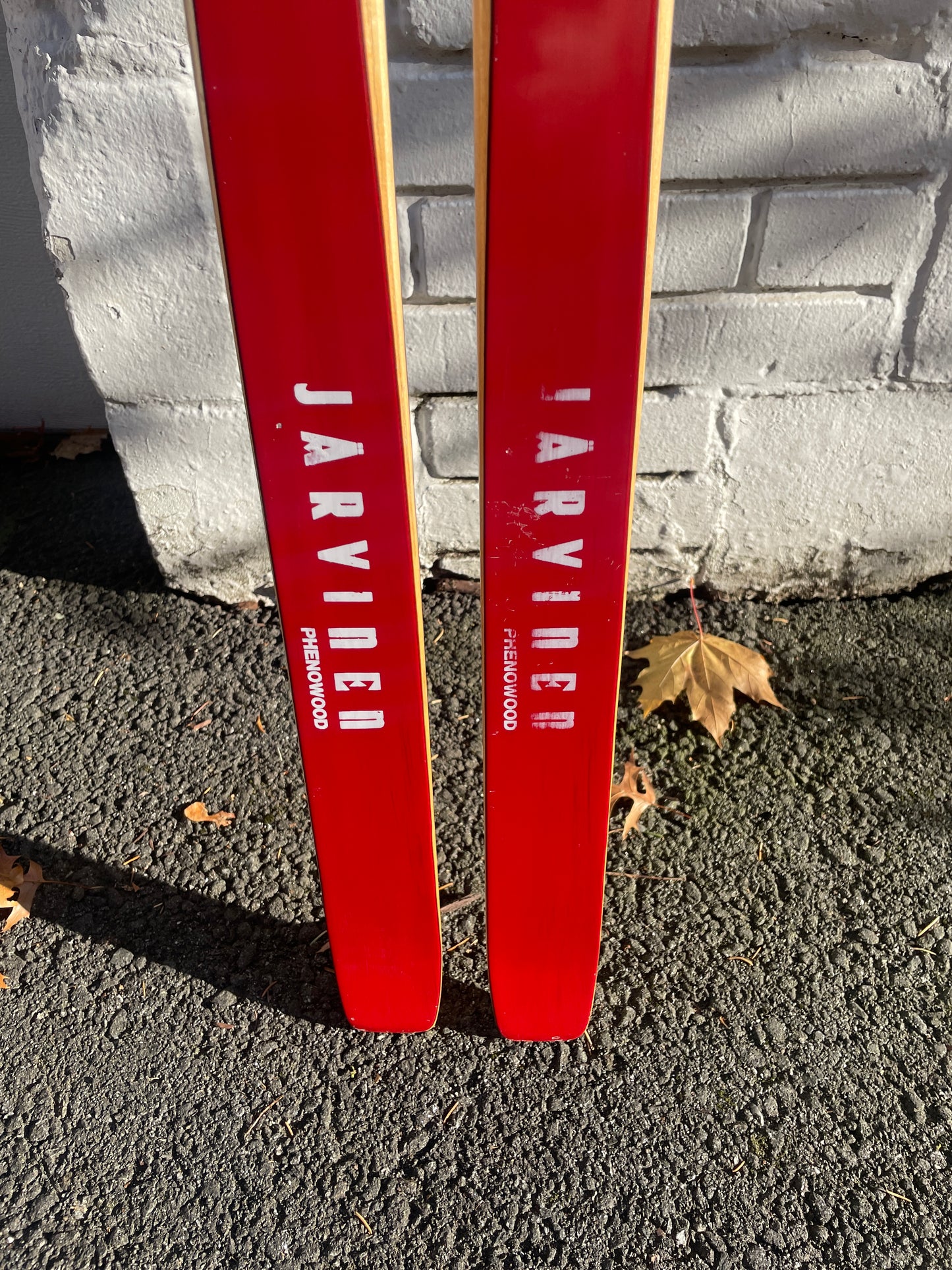 180cm Esko Järvinen Wood Cross-Country Skis - "Phenowood" Low-Maintenance Base - UNUSED - 1970s