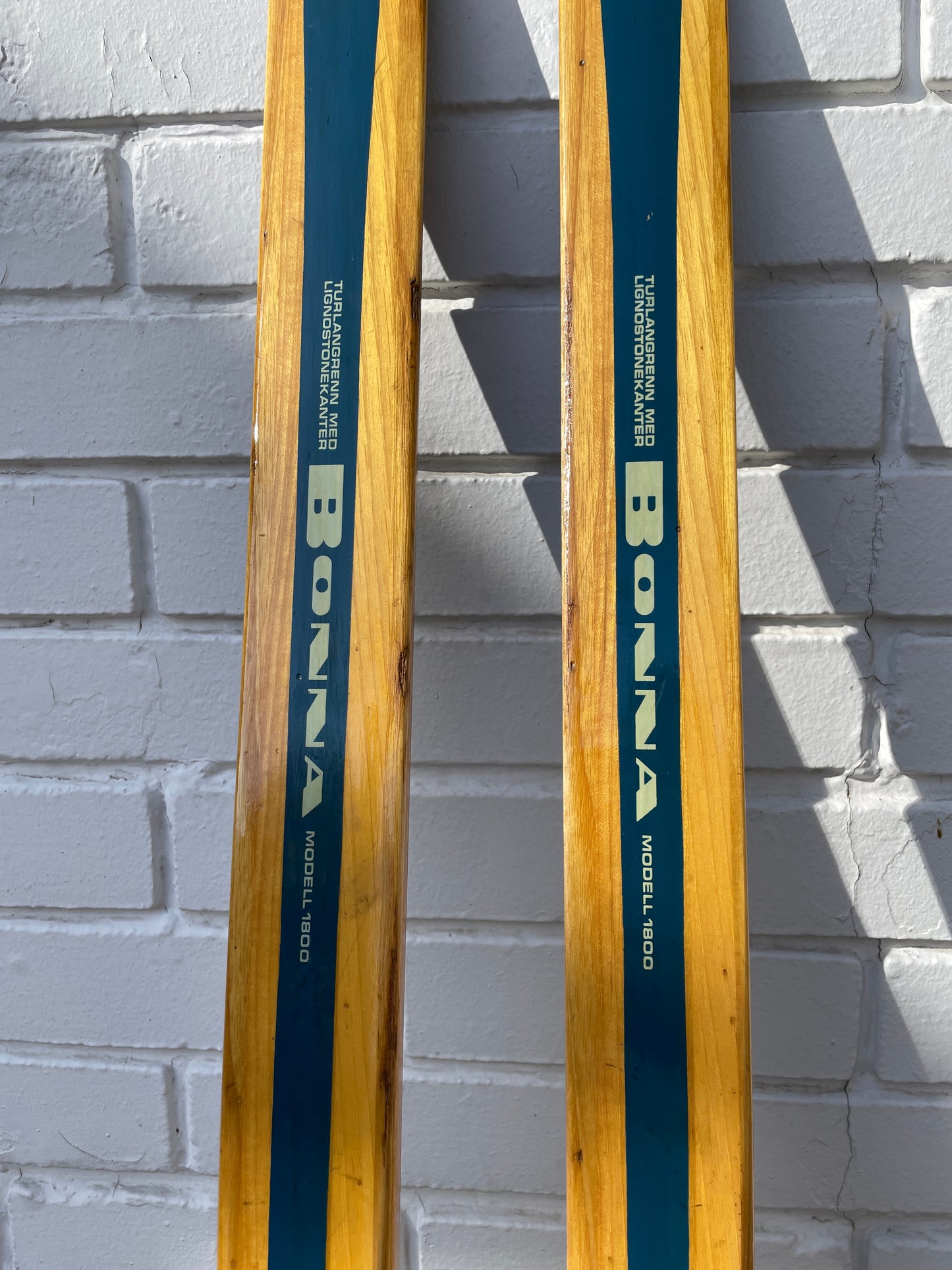 200cm Bonna 1800 Wood Cross-Country Skis - Early 1970s - from NORWAY!