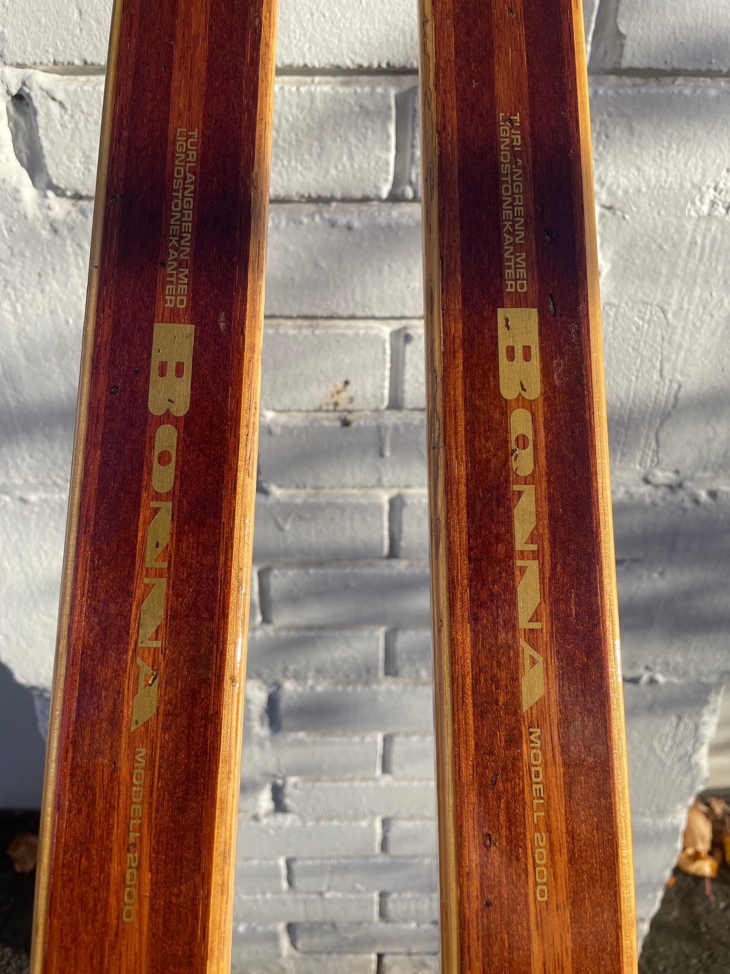 180cm Bonna 2000 Wood Cross-Country Skis - Early 1970s - from NORWAY!