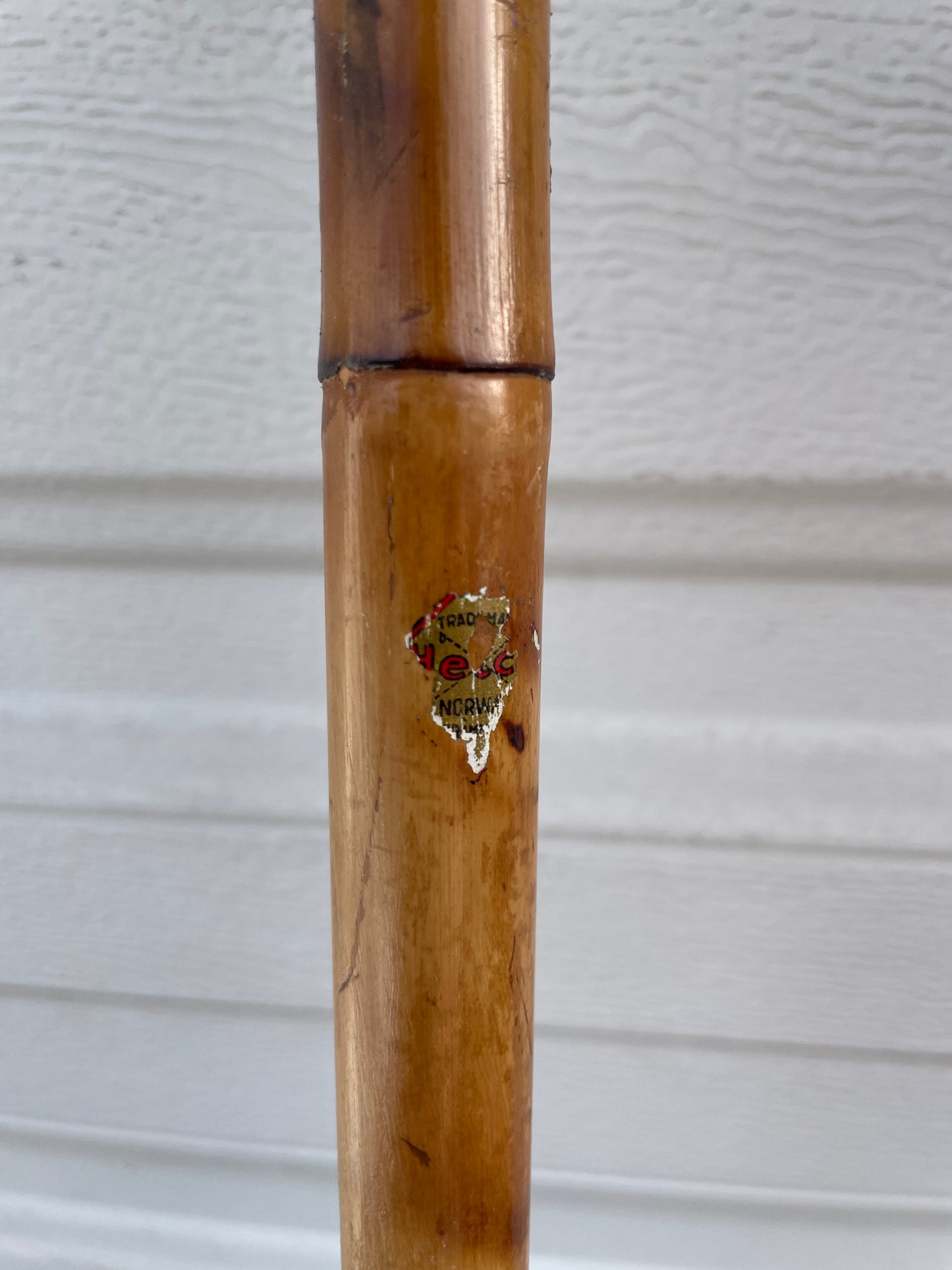 140cm Vintage Cross-Country Ski Poles from Norway - Beefy Leather/Wicker Baskets - Time Piece!!!