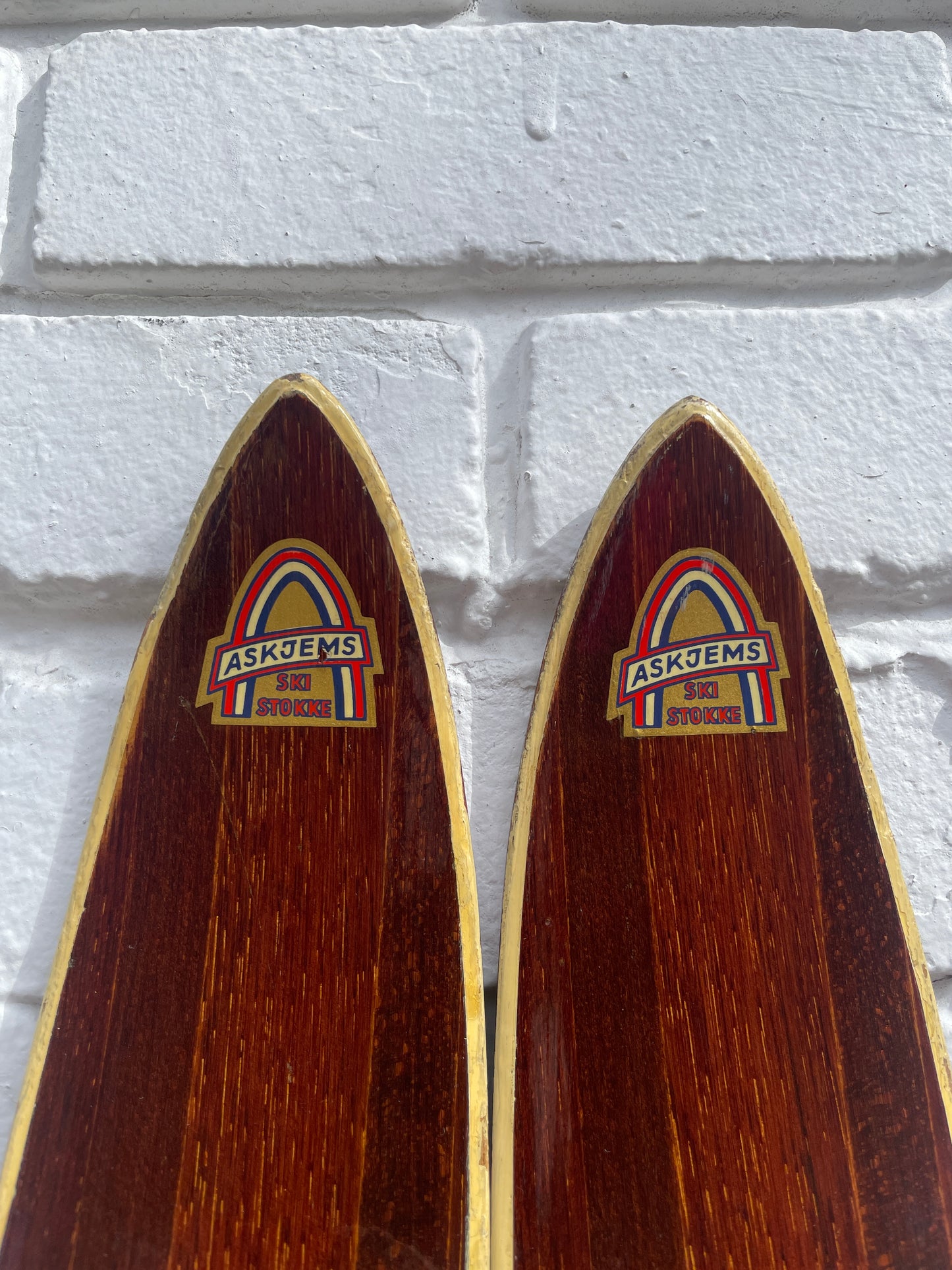 210cm Askjem "Elite" Fjellski Wood Cross-Country Mountain Skis - 1960s