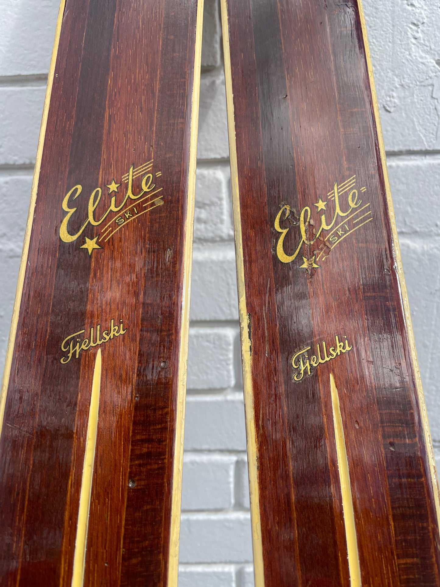 210cm Askjem "Elite" Fjellski Wood Cross-Country Mountain Skis - 1960s