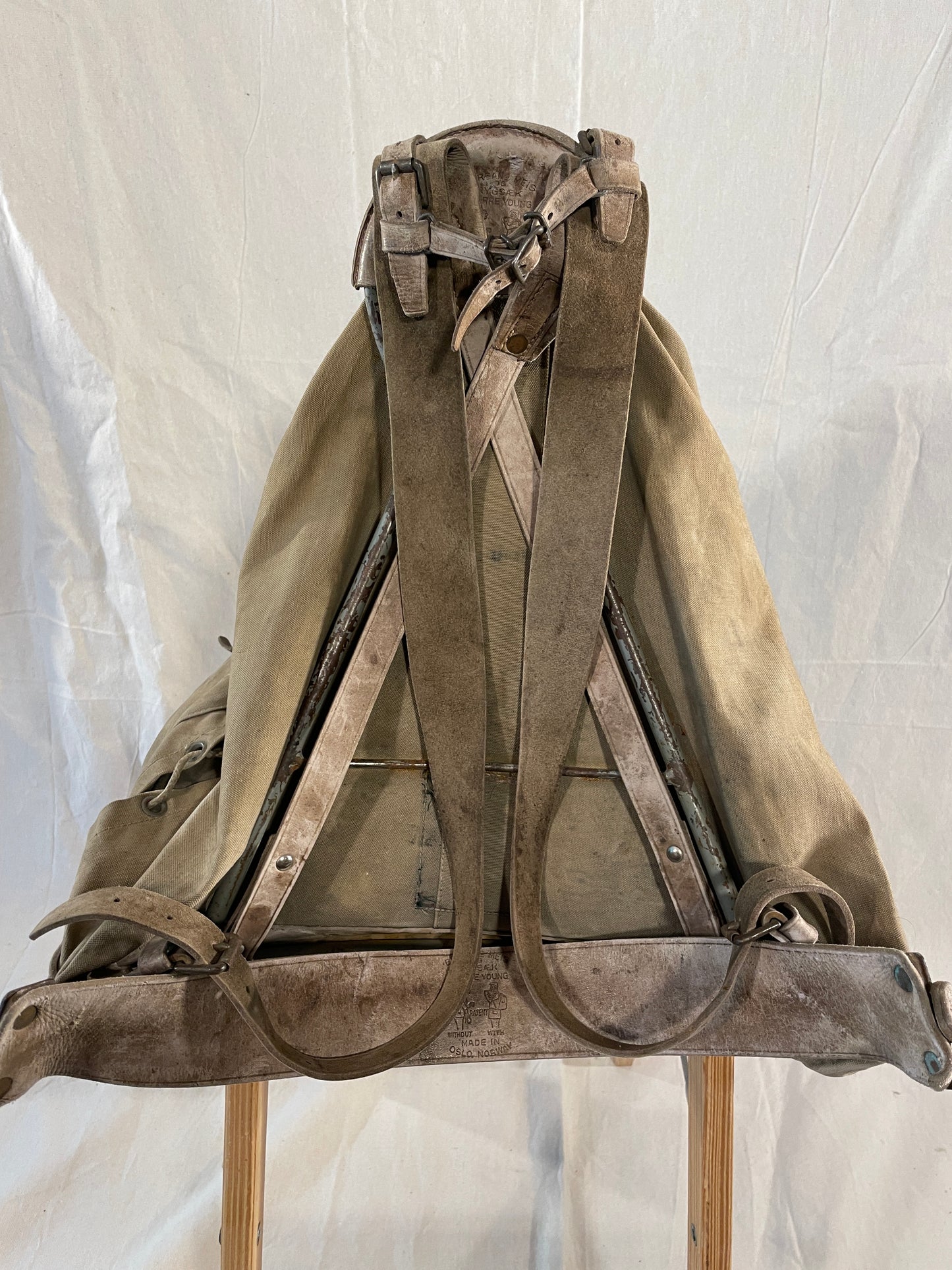 Vintage 1930s Bergans of Norway Leather/Canvas Frame Rucksack - FANTASTIC condition!
