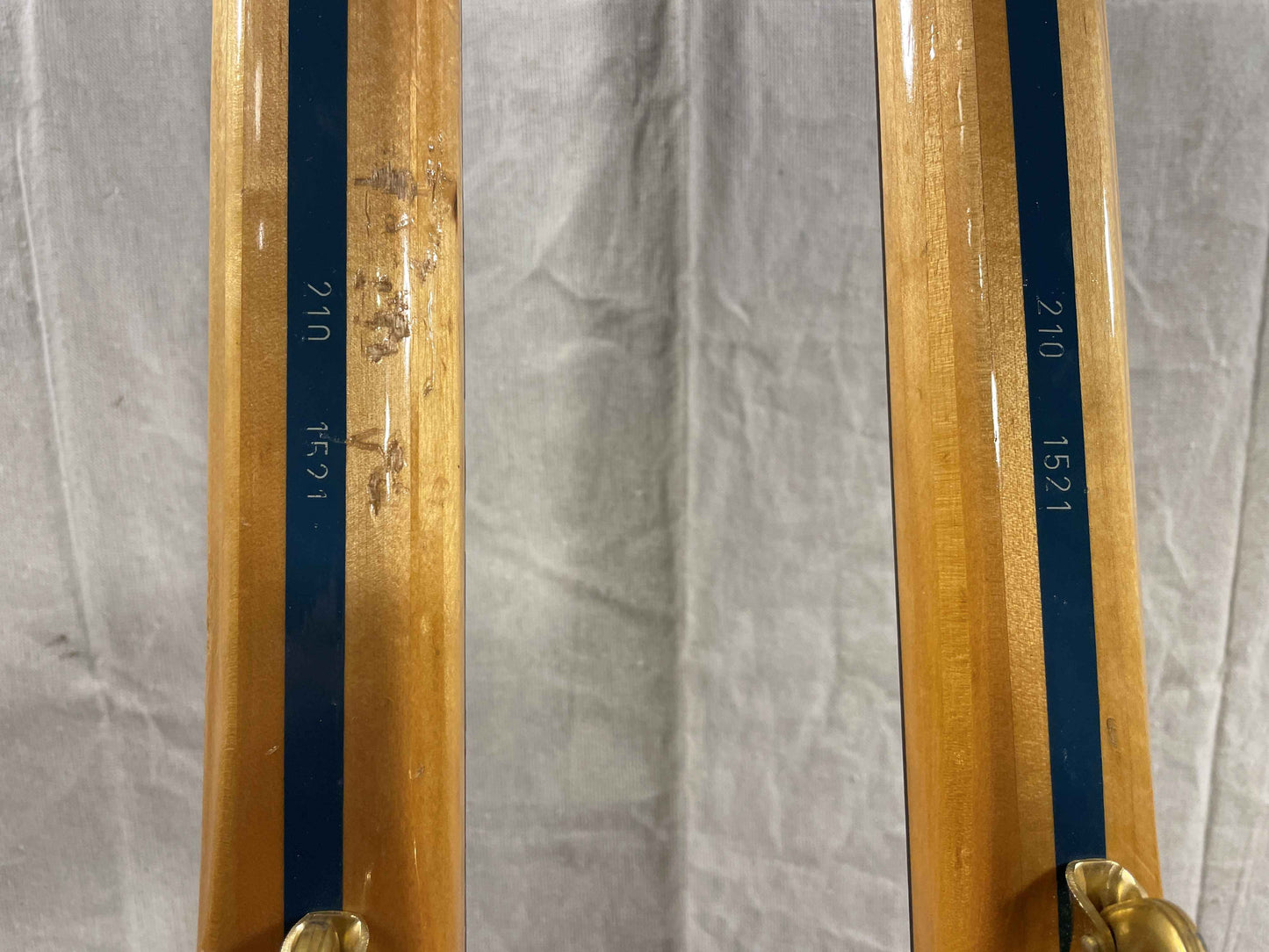 210cm Blå-Skia Wood Nordic Racing Skis - Low-Maintenance Base - Completely Restored - Ready for Snow!