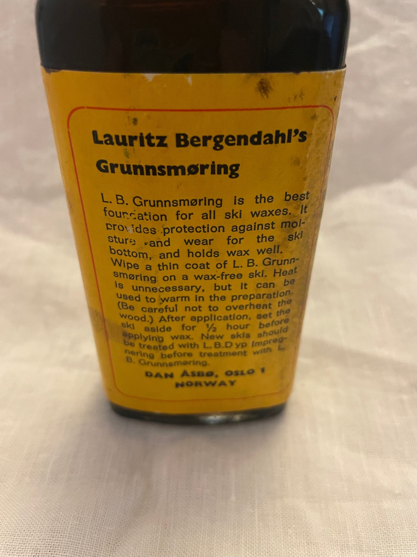 Bergendahls "Grunn-Smøring"/Pine Tar for Wood Skis - UNOPENED Bottle!