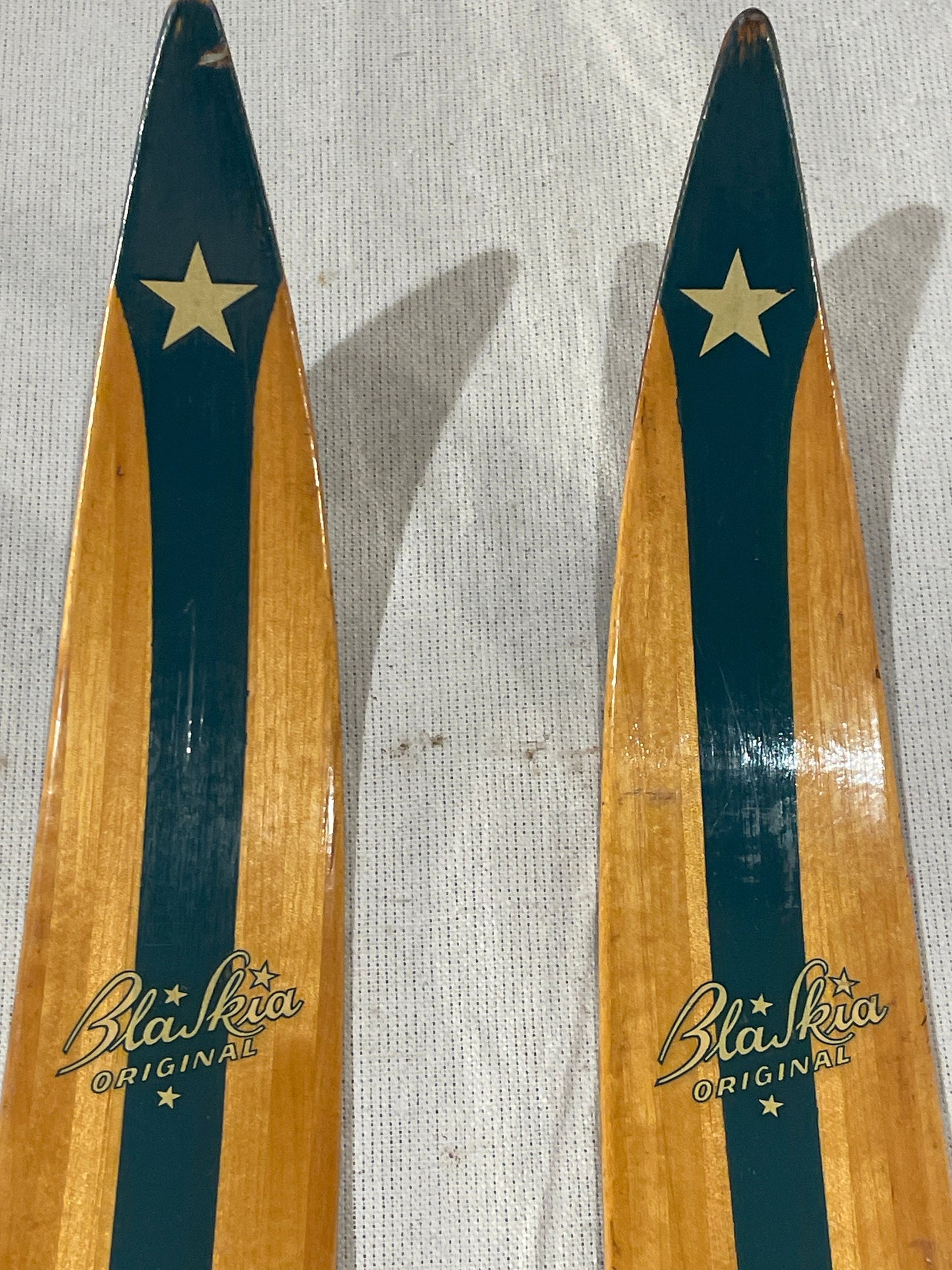 205cm Blå-Skia Wood Nordic Racing Skis - Early 1960s - BEAUTIFUL CONDITION!