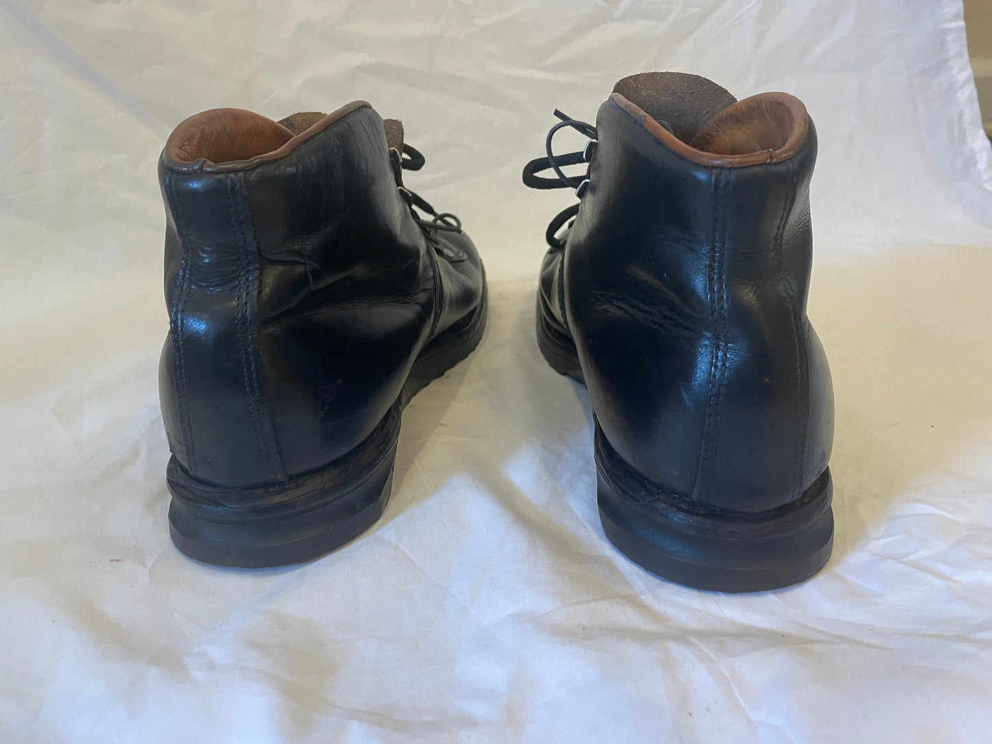 Size 42 (US Men's 8.5/9) - 1950s/1960s Norwegian Suveren Leather Ski Boots - Double-Tongue - Freshly Restored!!!