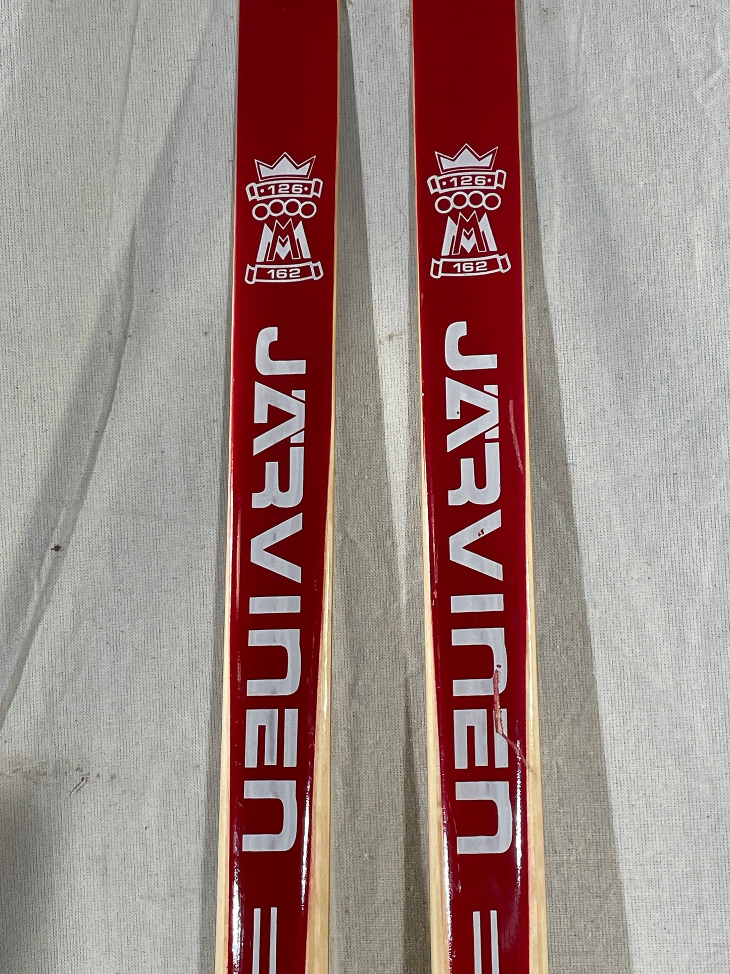 210cm Esko Järvinen Wood Cross-Country Racing Skis - Birch Base - Never Tarred