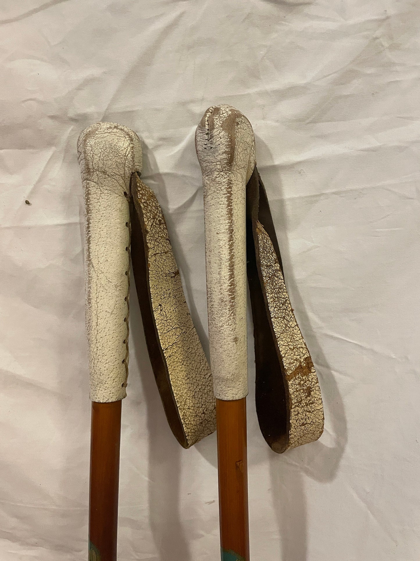145cm Liljedahl Bamboo Cross-Country Ski Poles - Late 1950s - Original Logo and Graphics!