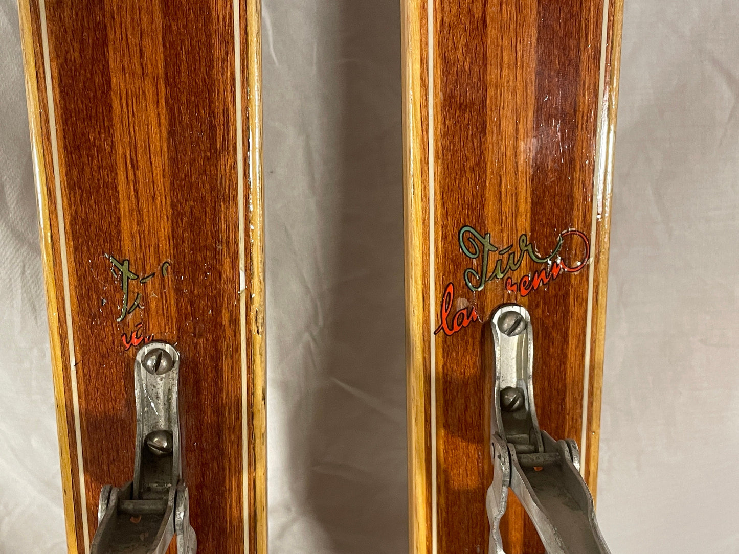 200cm "Spiralen" Drammen Norway Wood Cross-Country Touring Skis - Beautiful Artwork