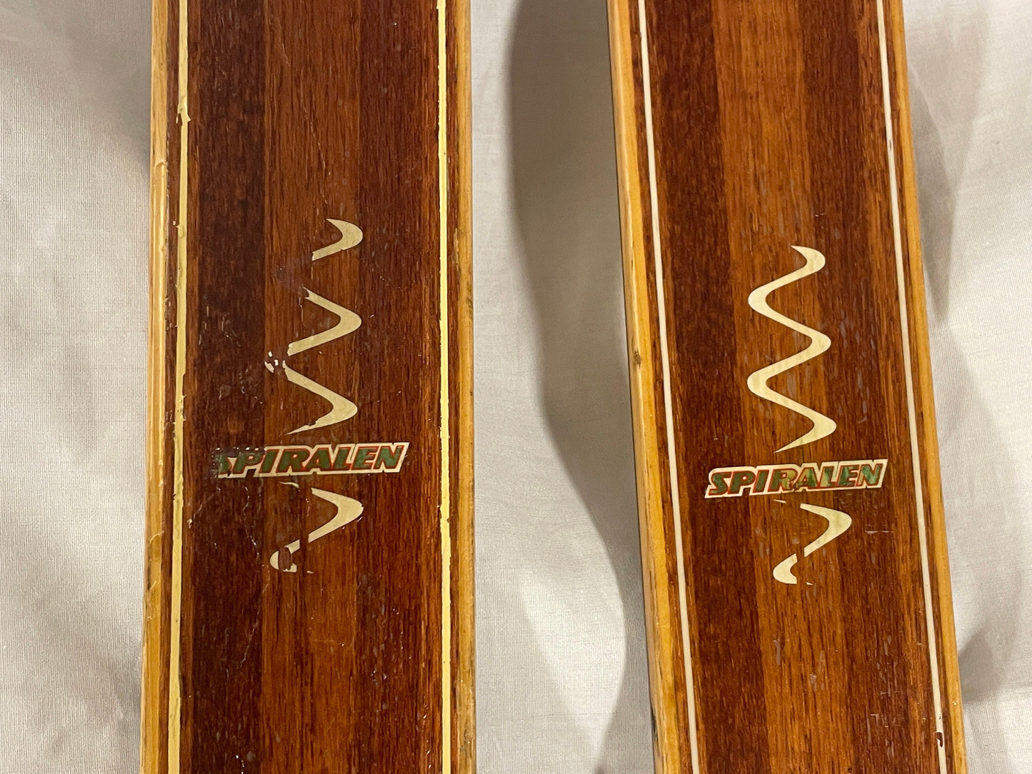 200cm "Spiralen" Drammen Norway Wood Cross-Country Touring Skis - Beautiful Artwork