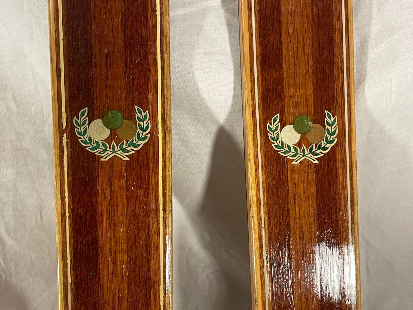 200cm "Spiralen" Drammen Norway Wood Cross-Country Touring Skis - Beautiful Artwork