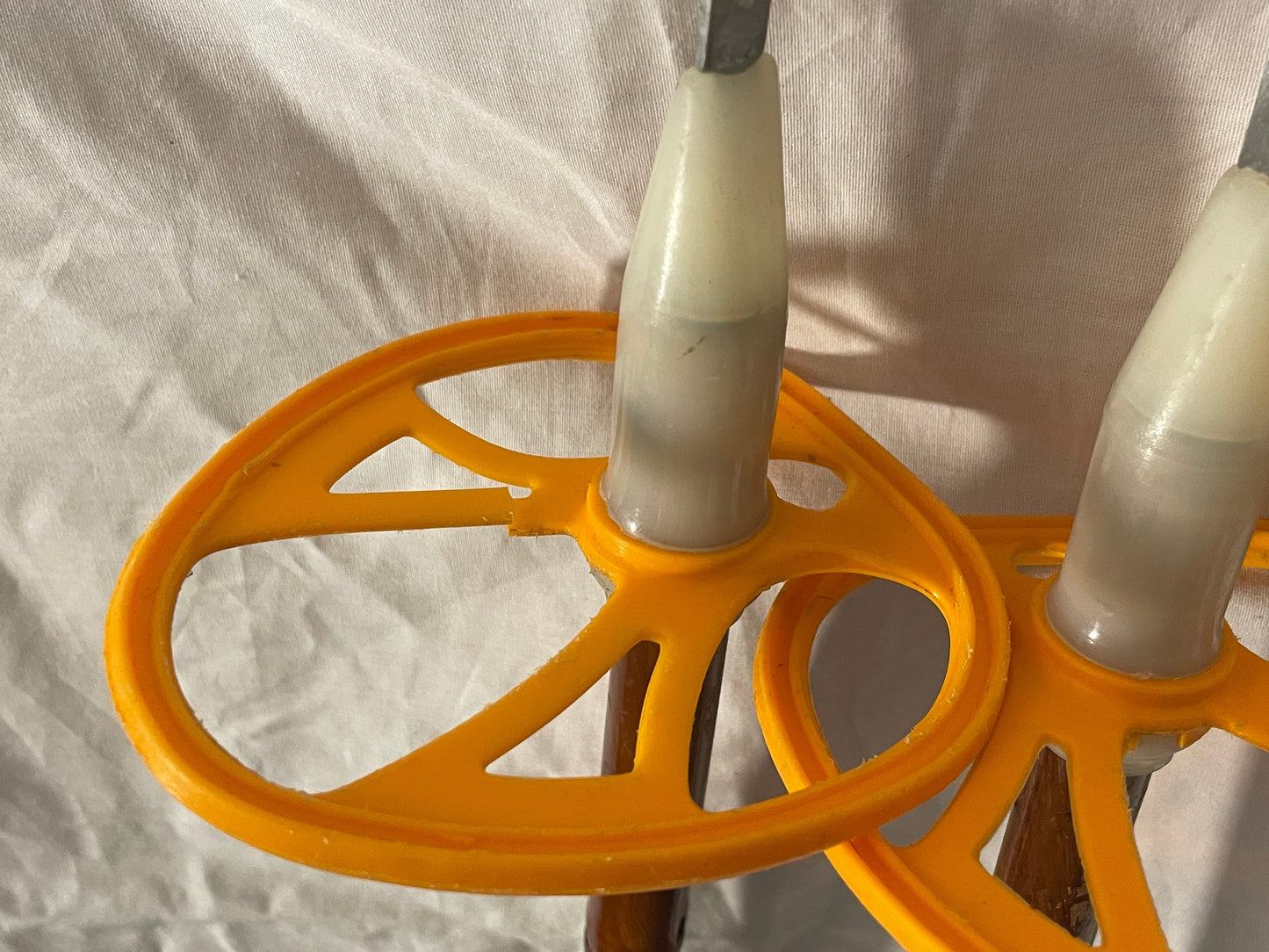 150cm Liljedahl Bamboo Cross-Country Ski Poles - Late 1960s - VM Staven - Orange Accents - Lightly Used!