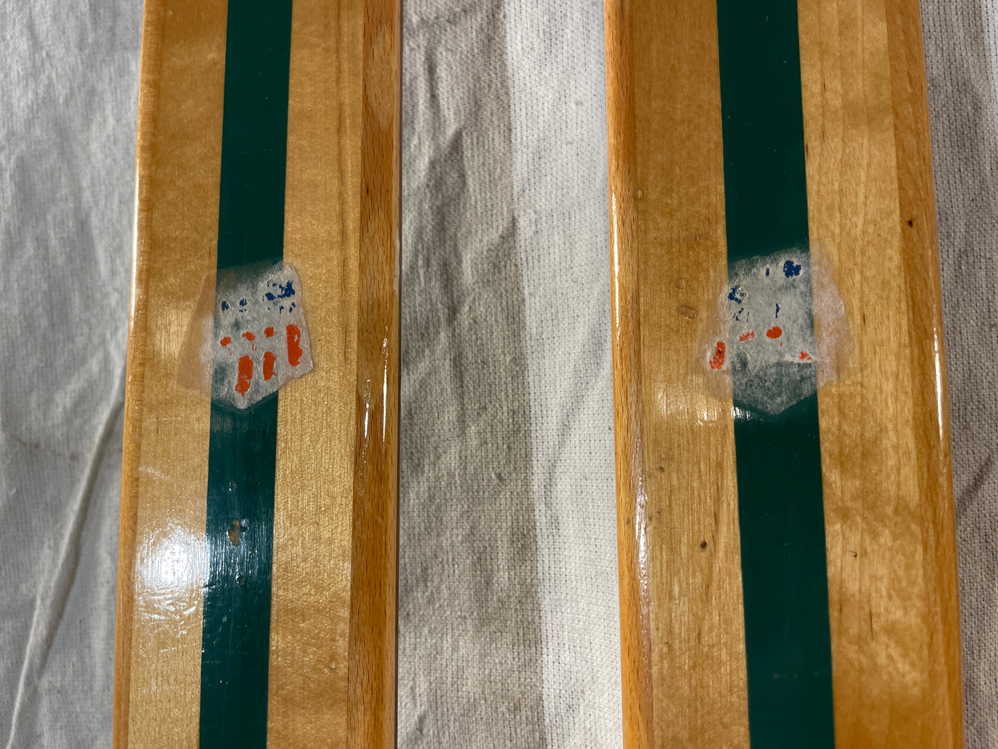 215cm Eggen "Green Stripe" Early 1970s Wood Cross-Country Touring Skis