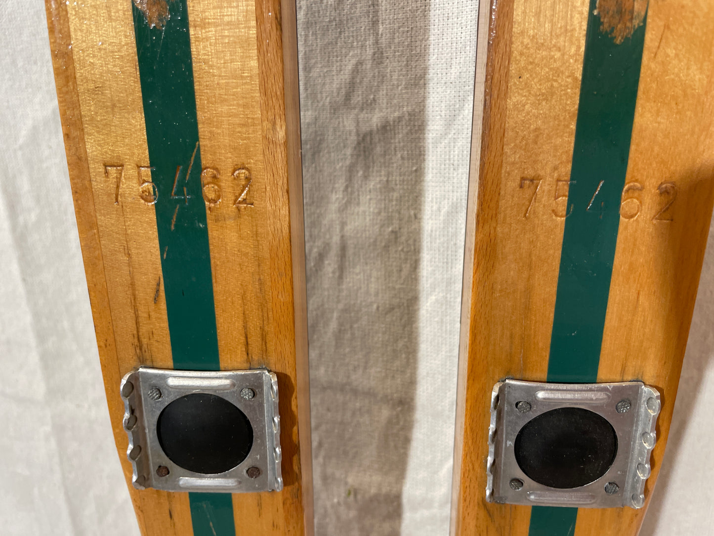215cm Eggen "Green Stripe" Early 1970s Wood Cross-Country Touring Skis