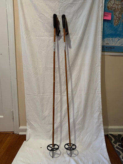 135cm Liljedahl Bamboo Cross-Country Racing Poles - 1960s - VM Staven