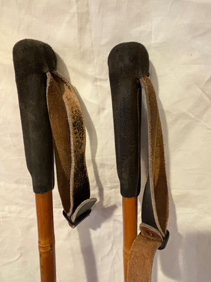 135cm Liljedahl Bamboo Cross-Country Racing Poles - 1960s - VM Staven
