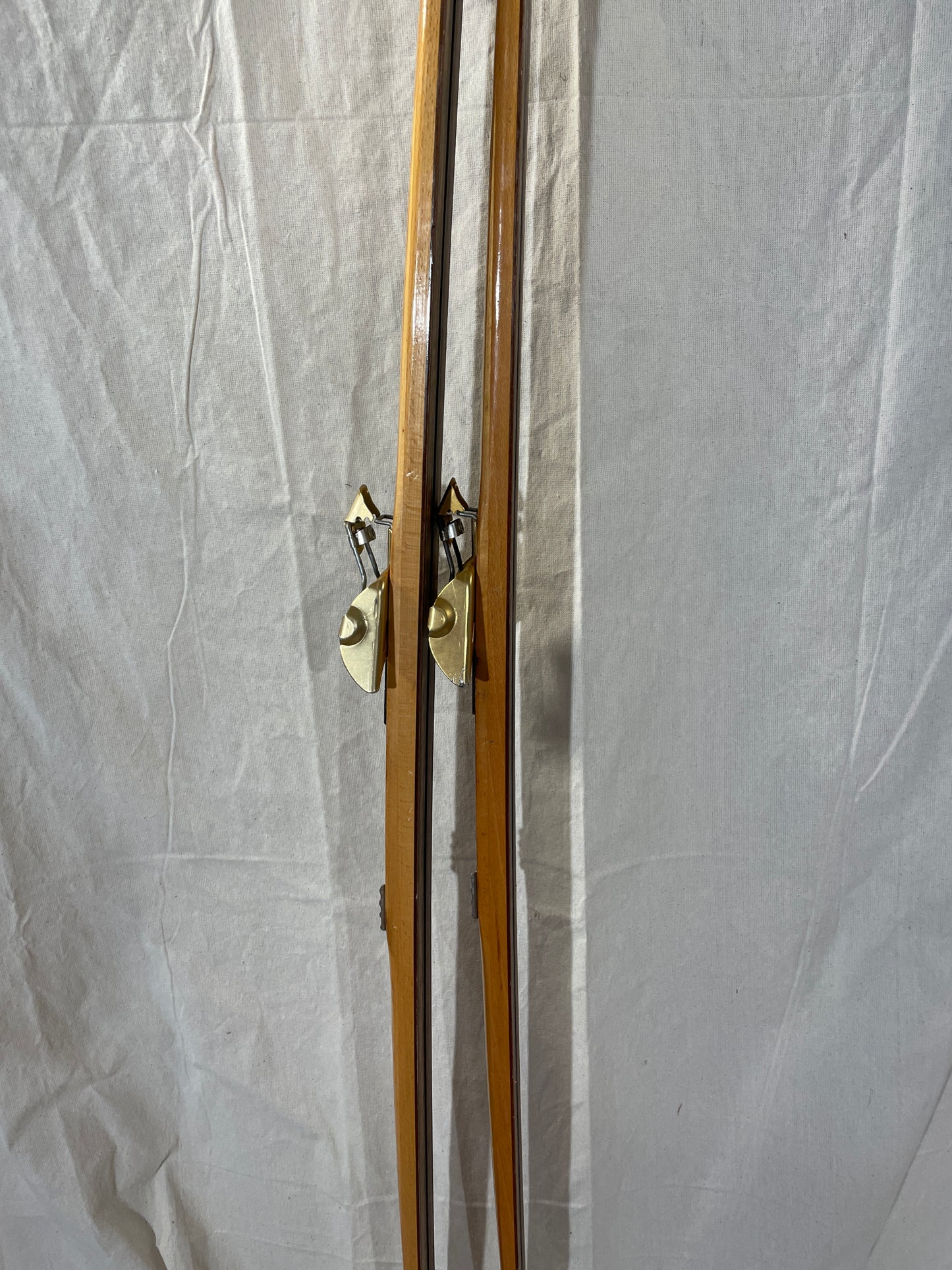 215cm Eggen "Green Stripe" Early 1970s Wood Cross-Country Touring Skis