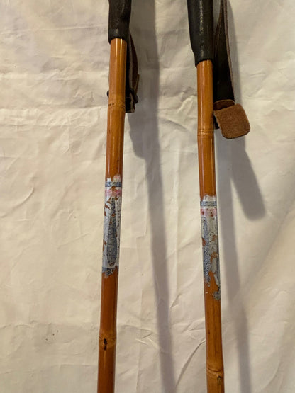 135cm Liljedahl Bamboo Cross-Country Racing Poles - 1960s - VM Staven