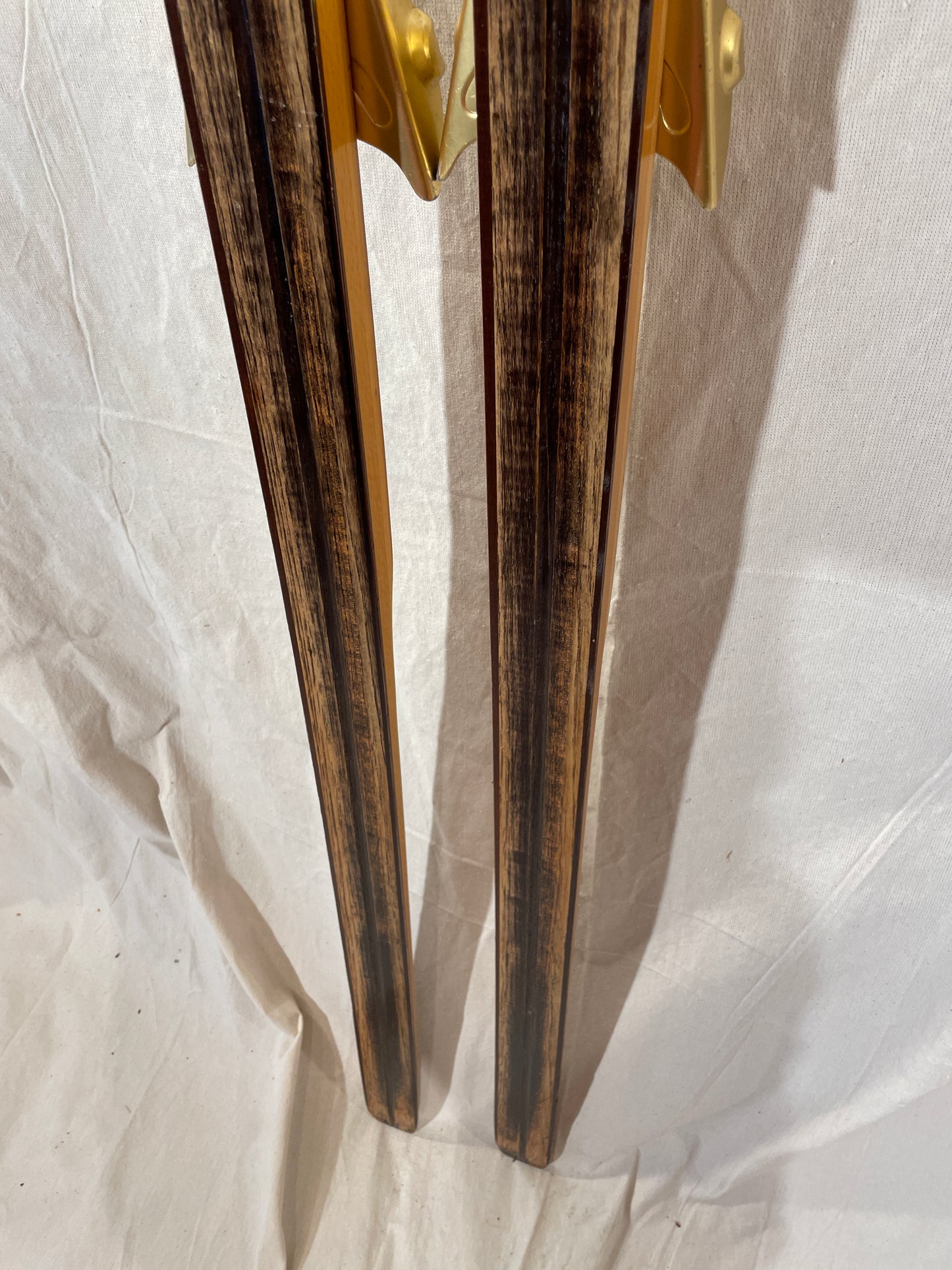 215cm Eggen "Green Stripe" Early 1970s Wood Cross-Country Touring Skis