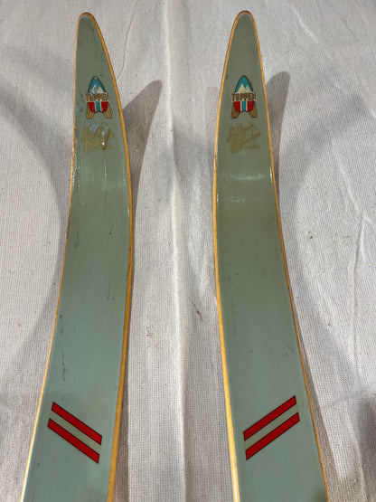 215cm Toppen Hallgeir Brenden "Balsa-Lett" Wood Cross-Country Racing Skis - RARE - 1960s