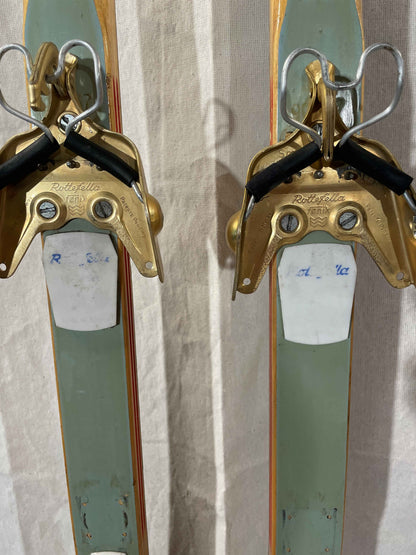 215cm Toppen Hallgeir Brenden "Balsa-Lett" Wood Cross-Country Racing Skis - RARE - 1960s
