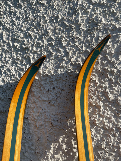 195cm Blå-Skia Wood Nordic Racing Skis - Hickory Base - Beautiful Condition!