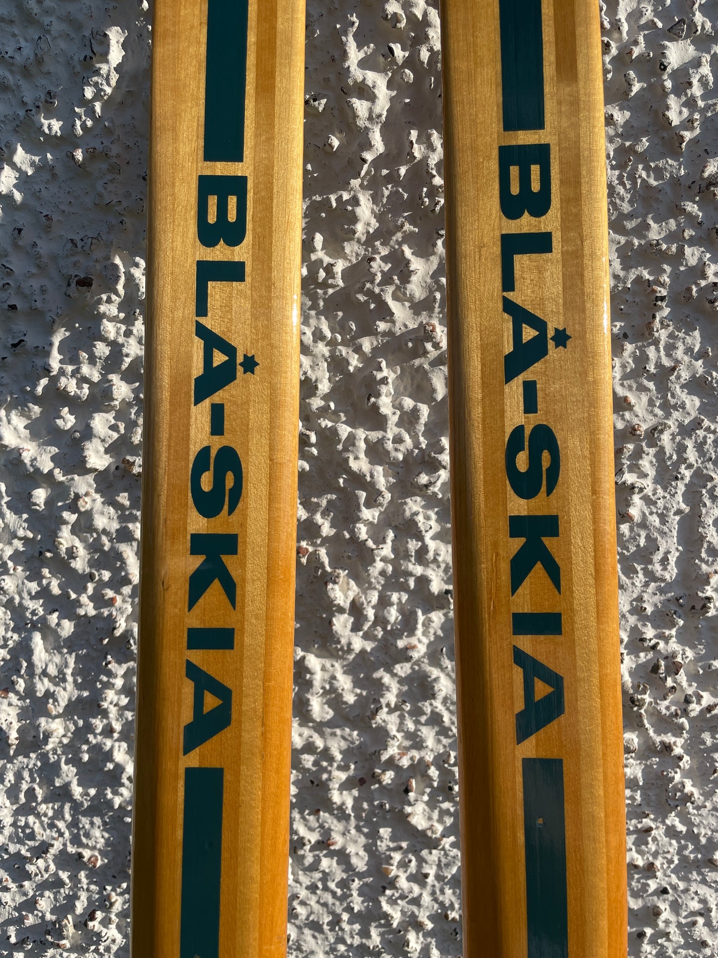 195cm Blå-Skia Wood Nordic Racing Skis - Hickory Base - Beautiful Condition!